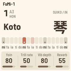 FuMi-1's screen with two keys sounding