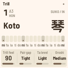 FuMi-1's Trill page: feel, pair gap, ta level, oroshi